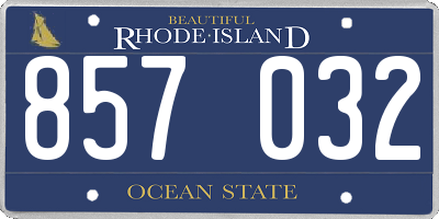 RI license plate 857032