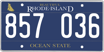 RI license plate 857036