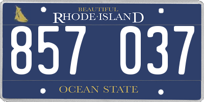 RI license plate 857037