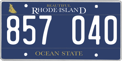 RI license plate 857040