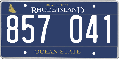 RI license plate 857041