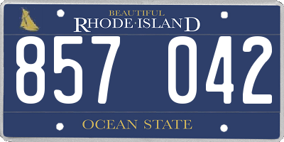 RI license plate 857042