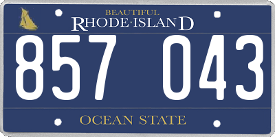 RI license plate 857043