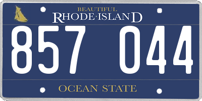 RI license plate 857044