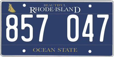 RI license plate 857047