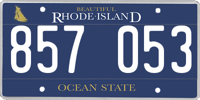 RI license plate 857053