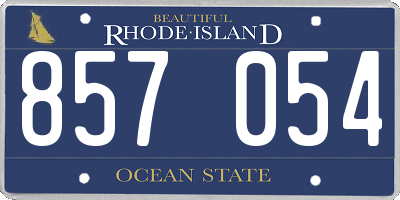 RI license plate 857054