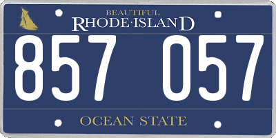 RI license plate 857057