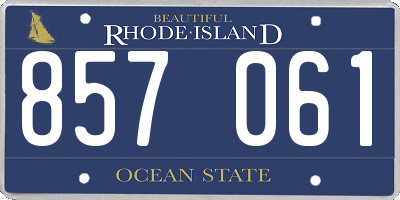 RI license plate 857061