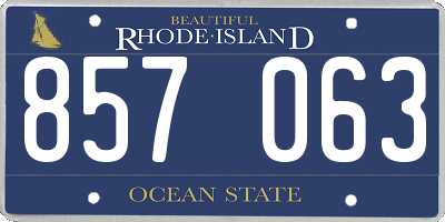 RI license plate 857063