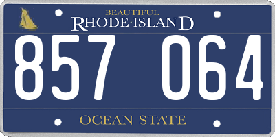 RI license plate 857064