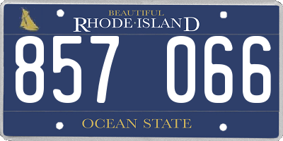 RI license plate 857066