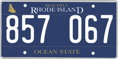 RI license plate 857067