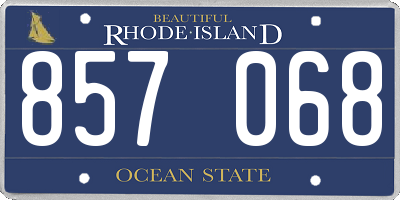 RI license plate 857068