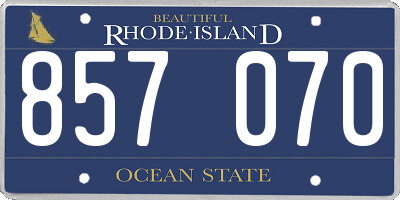 RI license plate 857070