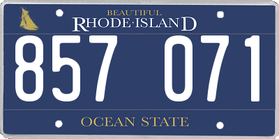 RI license plate 857071