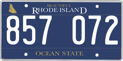 RI license plate 857072