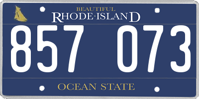 RI license plate 857073