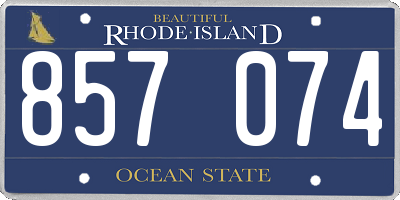 RI license plate 857074