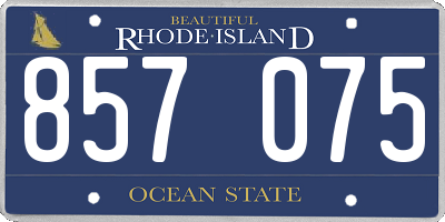 RI license plate 857075