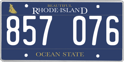 RI license plate 857076