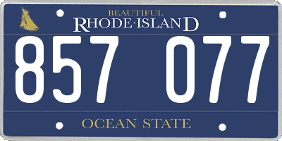 RI license plate 857077