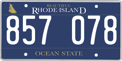 RI license plate 857078