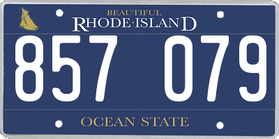 RI license plate 857079