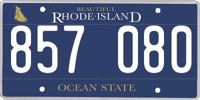RI license plate 857080