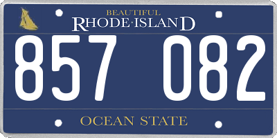 RI license plate 857082