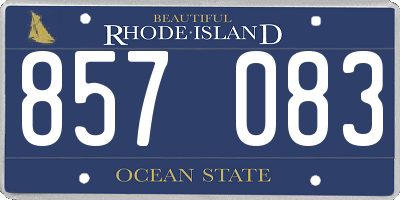RI license plate 857083