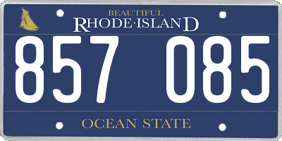 RI license plate 857085