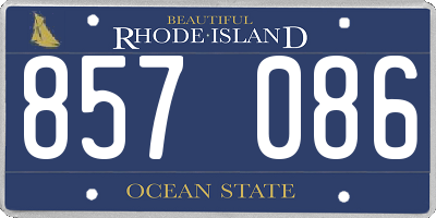 RI license plate 857086