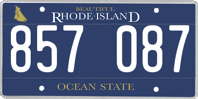RI license plate 857087