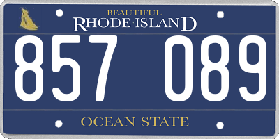 RI license plate 857089