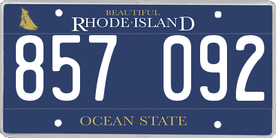 RI license plate 857092