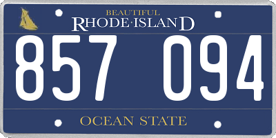 RI license plate 857094