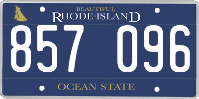 RI license plate 857096