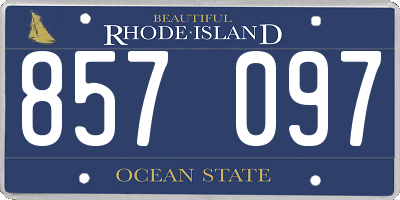 RI license plate 857097