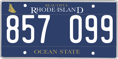 RI license plate 857099