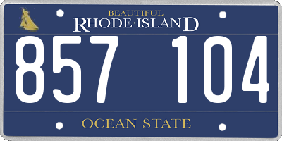 RI license plate 857104