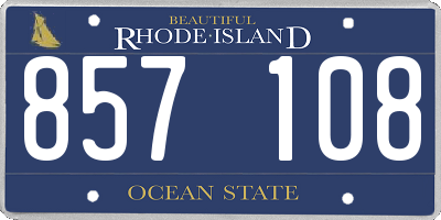RI license plate 857108