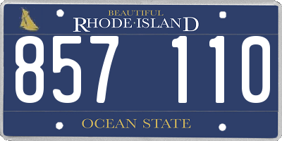 RI license plate 857110