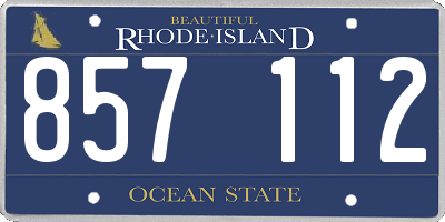 RI license plate 857112