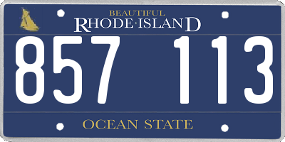 RI license plate 857113