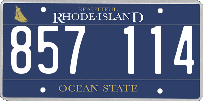 RI license plate 857114