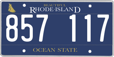 RI license plate 857117