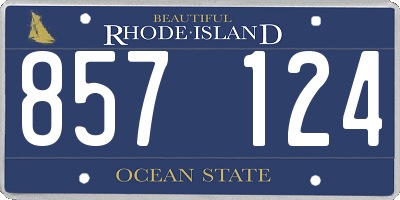 RI license plate 857124