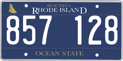 RI license plate 857128