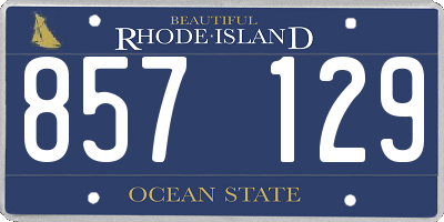 RI license plate 857129